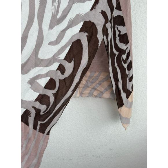 Anna & Ava Cover Up Shawl Top One Size Blush Kimono Tropical Zebra Print Resort - Picture 8 of 11